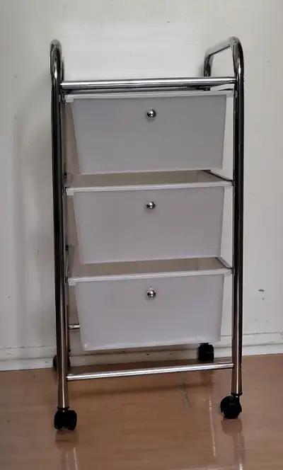 Clear 3 Drawer Rolling Storage Cart, View more