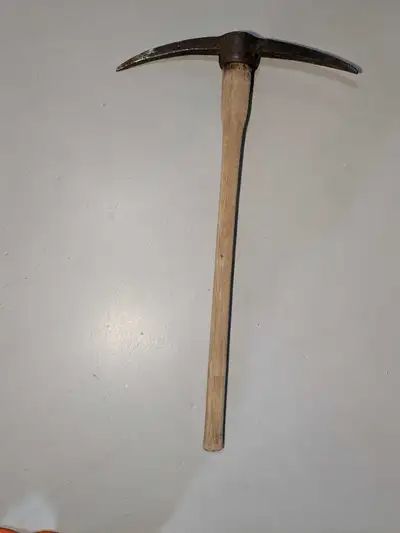 VINTAGE PICKAXE - Garant- 6 lb.-Forged Steel/ 36" Hickory Handle/ " Hartselle CNR " Engraved Logo on...