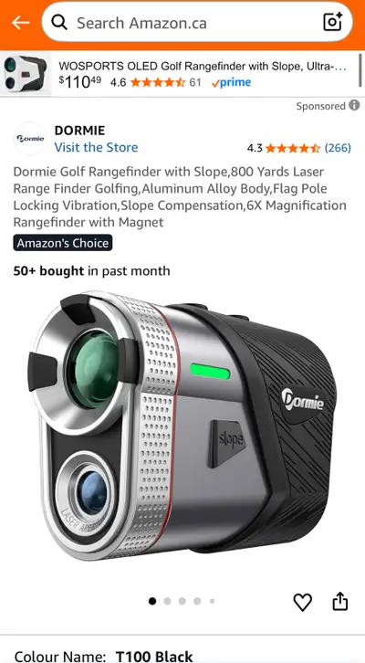 Dormie Golf Rangefinder with Slope 800 Yards - T100, View more