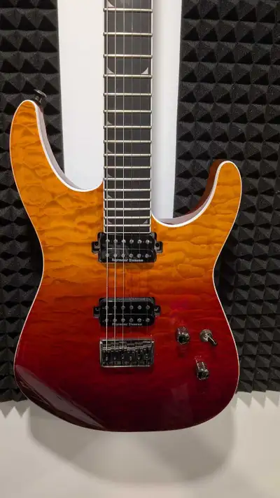 For sale a Jackson Pro series soloist SL2Q MAH Mahogany body Maple neck through construction 24 jumb...