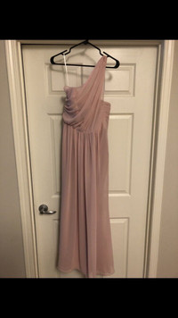 Stunning blush pink Jim Hjelm single strap dress for sale!