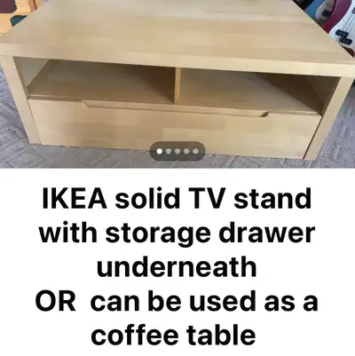 Ikea solid TV stand with storage drawer OR coffee table, View more