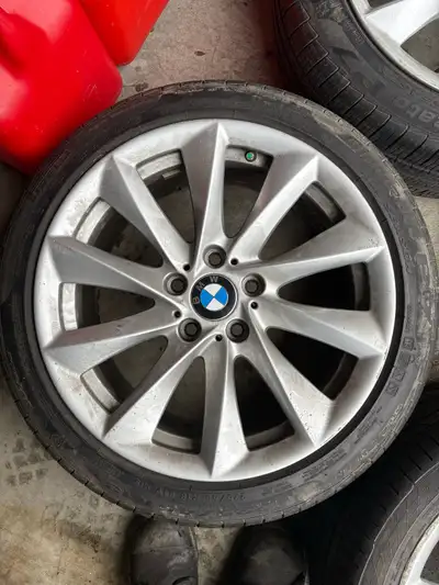 SET OF 4 OEM 18 INCH BMW RIMS AND TIRES 5x120 Bolt Pattern 72.6 CB 225/45R18 (Almost brand new) 255/...