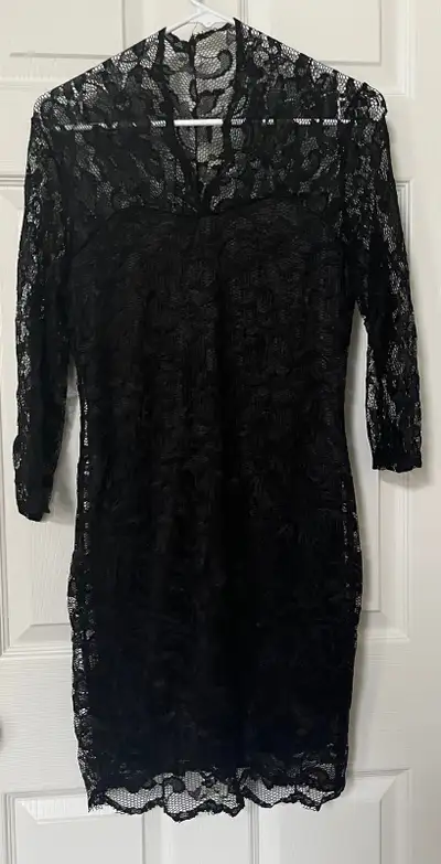 Sheer Black Lace Dress (size medium), View more