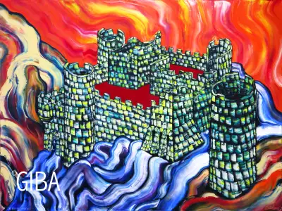 Château 40 x 30 - Peinture à l'huile par Giba, View more