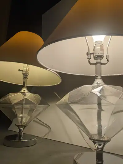Set of elegant and vintage side table lamps for sale, View more