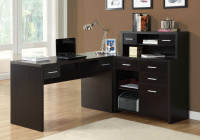 10-001 Corner Computer Desk With Hutch Left or Right Facing
