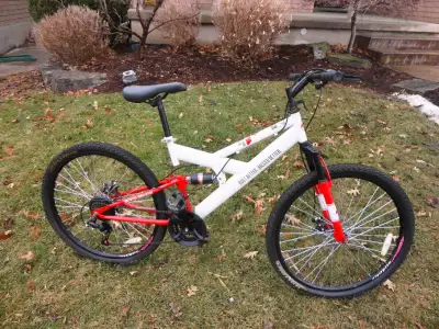 Rare Mitsubishi Motors White Dual Suspension 26" Mountain Bike, View more