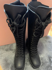 AUTHENTIC Brand New Miu Miu Black Lace Up Boots