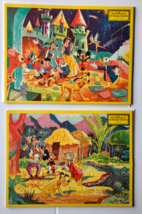 Two Vintage 1960's Pressed Cardboard Walt Disney Inlaid Puzzle,