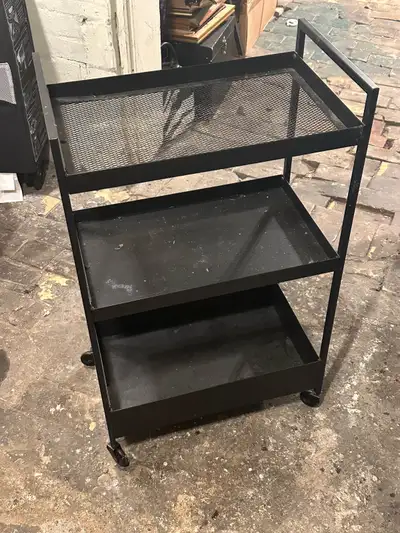 Black metal bar cart, View more