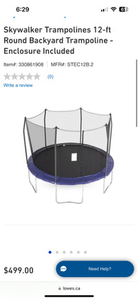 Skywalker swjd12c.2 12 foot round trampoline new in sealed box