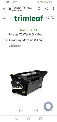 Twister T6 cannabis trimming machine