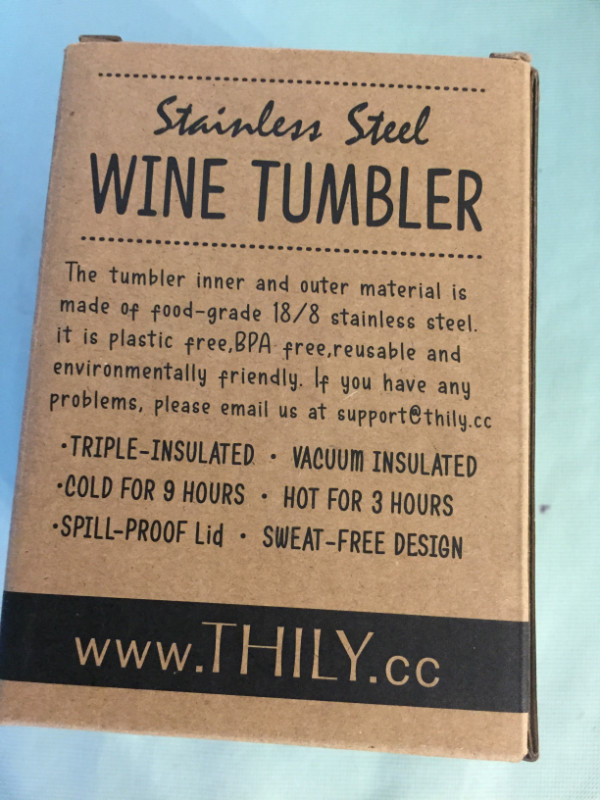 Thily Ti 12 oz Stainless Steel Wine Coffee Tumbler w/ Straw dans Autre  à Ville de Toronto - Image 4