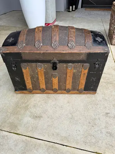 Vintage rare steamer trunk, View more