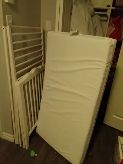 IKEA Crib, flannel sheets and high chair, View more