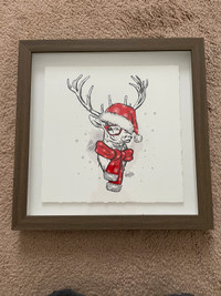 Framed Christmas Reindeer 