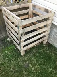 Wooden compost box