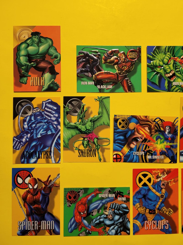 14 Marvel Comics 1996 Marvel Vision cards: Spider-Man, Hulk in Arts & Collectibles in Fredericton - Image 2