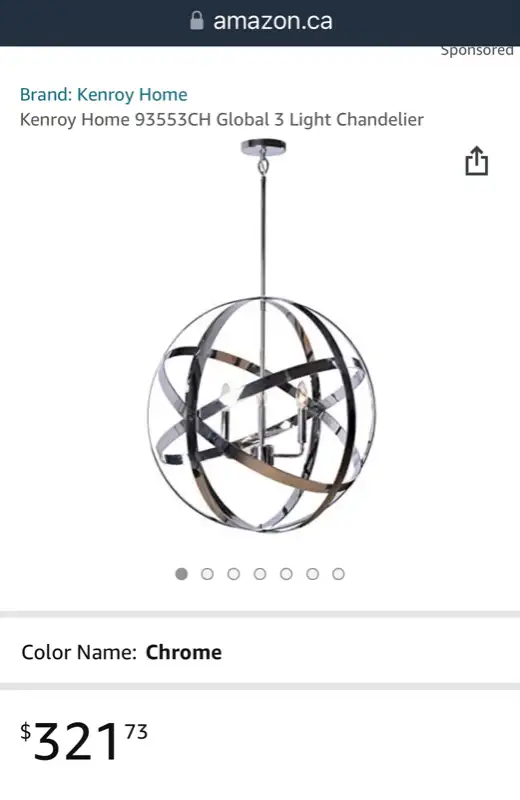Chandelier Light Fixtures Chrome Modern 2 available in Indoor Lighting & Fans in London - Image 11