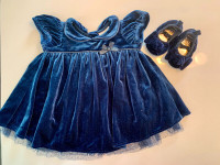 Newborn Party Dress & Shoes (like new)