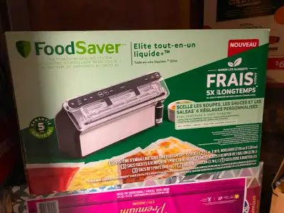 This FoodSaver® Elite All-in-One Liquid Vacuum Sealer & Food Preservation System revolutionizes liqu...
