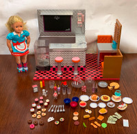 18" Doll Retro Diner with Working Lights and Jukebox Music