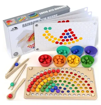 Toddler Wooden Learning Montessori Toys – Wooden peg Board Bead, View more