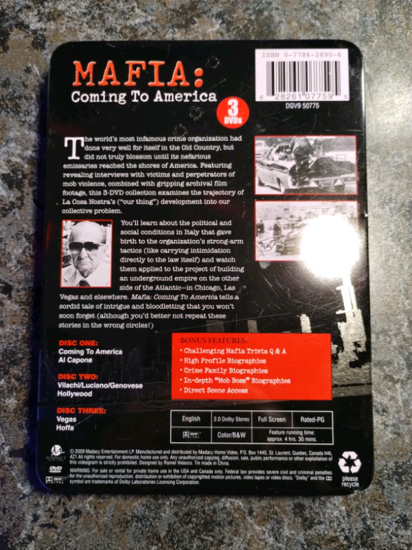 Mafia: coming to America 3 set DVD's tin box  in CDs, DVDs & Blu-ray in Markham / York Region - Image 2