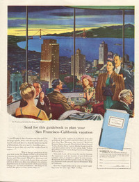 1947 full-page color magazine ad San Francisco Tourism