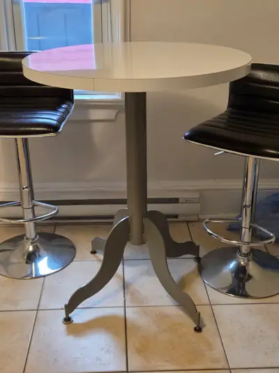 30 inch Round Dining Table, Modern Kitchen Table with Steel Base, View more