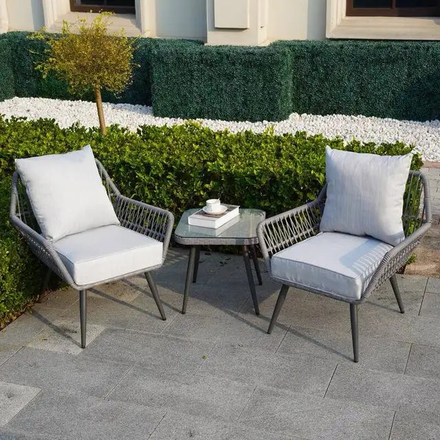 3 Piece Patio Furniture Set Small Outdoor Wicker Rattan Front Po in Patio & Garden Furniture in Markham / York Region - Image 2