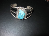 Silver Arizona Indian Turquois Bracelet