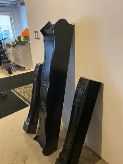 2 fireplace mantles, 58 inch long, 49 high, they are solid wood brand new, first 5 pictures is $300,...