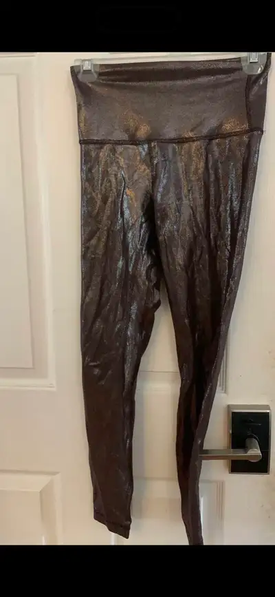 lululemon brown foil leggings size 4 tight 25 , View more