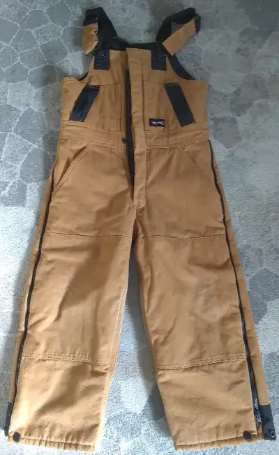 The Dickies are Size S (6/7), lined for warmth, side leg zippers and front zipper, elastic adjustabl...