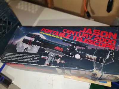 Jason Century 2000 Portable Telescope with accessories. Has one clip on the tripod stand that needs...