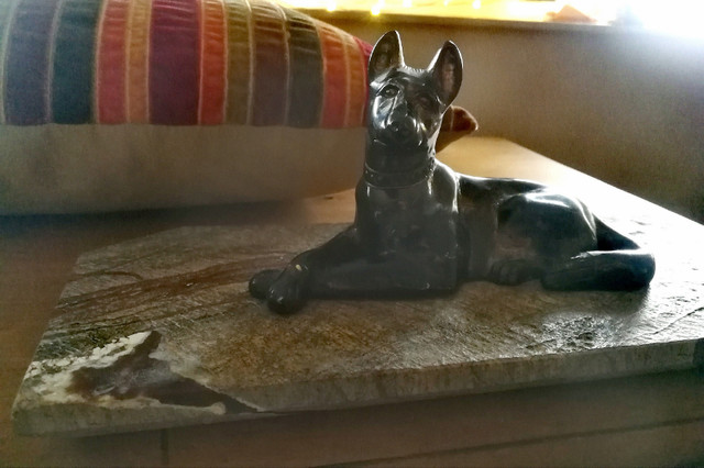 Art Deco Dog Blk Brass On Jasper/ Stamped in Home Décor & Accents in City of Toronto - Image 4