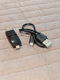 Micro to Type A USB swivel connector and cord