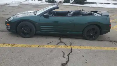 2001 MITSUBISHI ECLIPSE SPYDER GT CONVERTIBLE 147000 Miles Very Rare In Green Manual Transmission EN...
