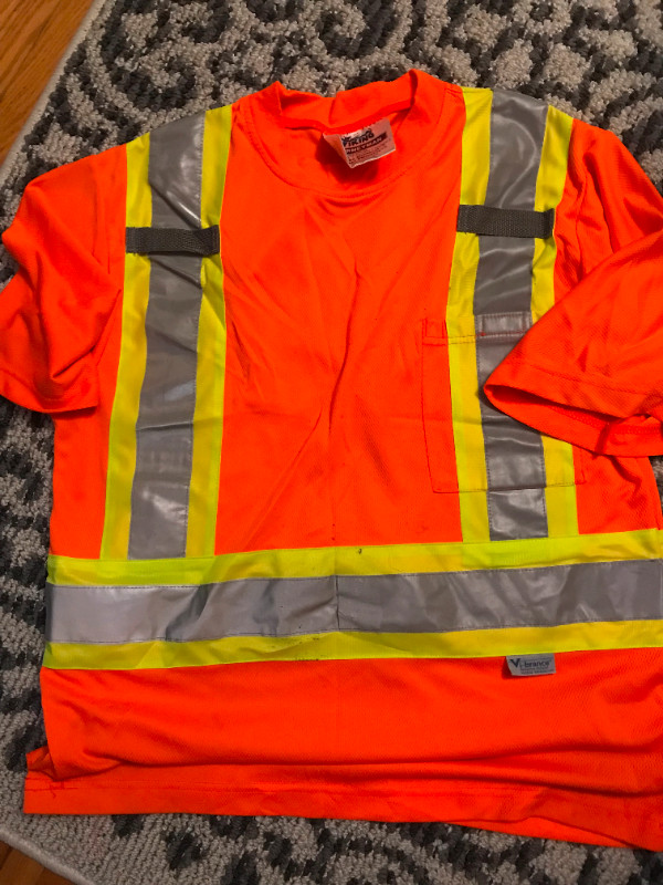 3 orange safety reflective shirts 2 brand new 1 barely used in Other in North Bay - Image 3