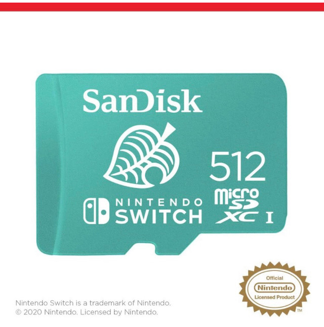 SanDisk 512GB microSDXC-Card, Licensed for Nintendo Switch  in Nintendo Switch in Saskatoon - Image 2
