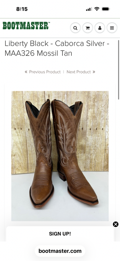 Liberty Black Caborca Cowboy Boots, View more