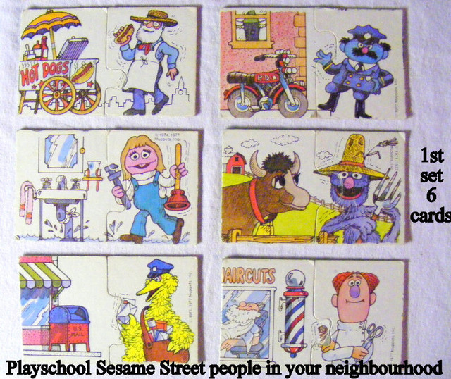 Vintage 1977, Sesame Street, 24 puzzle cards, 3-6 years old in Toys & Games in City of Toronto - Image 2