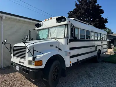 This converted bus is complete and ready for adventure! At 35' nose to tail, it is a very comfortabl...