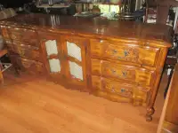 Beautiful Solid Pecan 9 Drawer Dresser