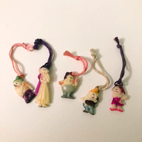 Vintage 1940s Snow White and Seven Dwarfs Celluloid Charm Lot