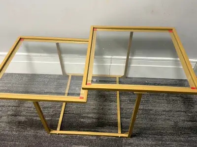 Like New Contemporary Coffee Table, Gold (Demo Unit), View more