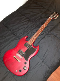 Red Epiphone Electric SG Guitar + Fender Frontman 10G Amp