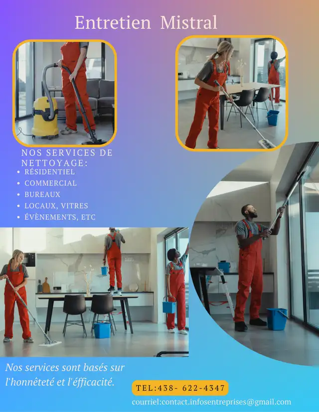 Compagnie d'entretien ménager, offre ses services de nettoyage r in Cleaning & Housekeeping in City of Montréal - Image 2